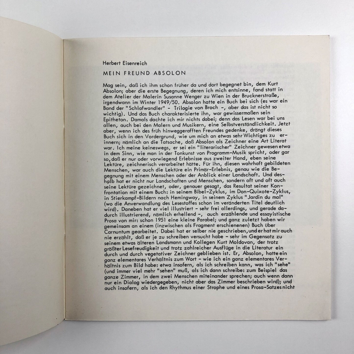 Kurt Absolon Wien 1925-1958 | Galerie Welz Salsburg exhibition catalogue, 1968