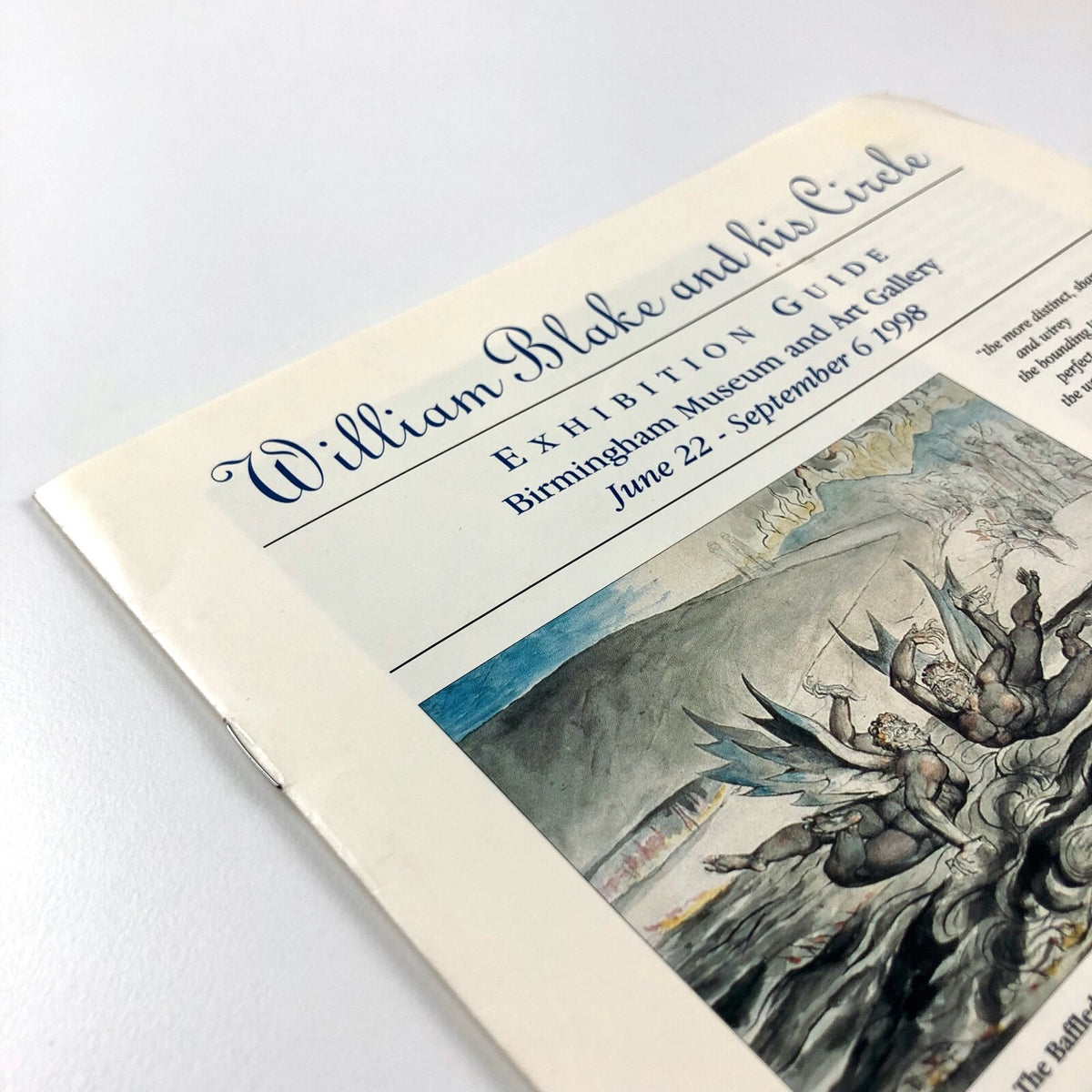 William Blake and His Circle | Birmingham Museum exhibition guide, 1998