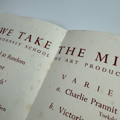 Programme for Hornsey School of Art & Crafts Sketch Club 'We take the Mike' revue 1942