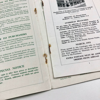 International Correspondence School (ICS) | Catalogue of Technical Supplies, 1952