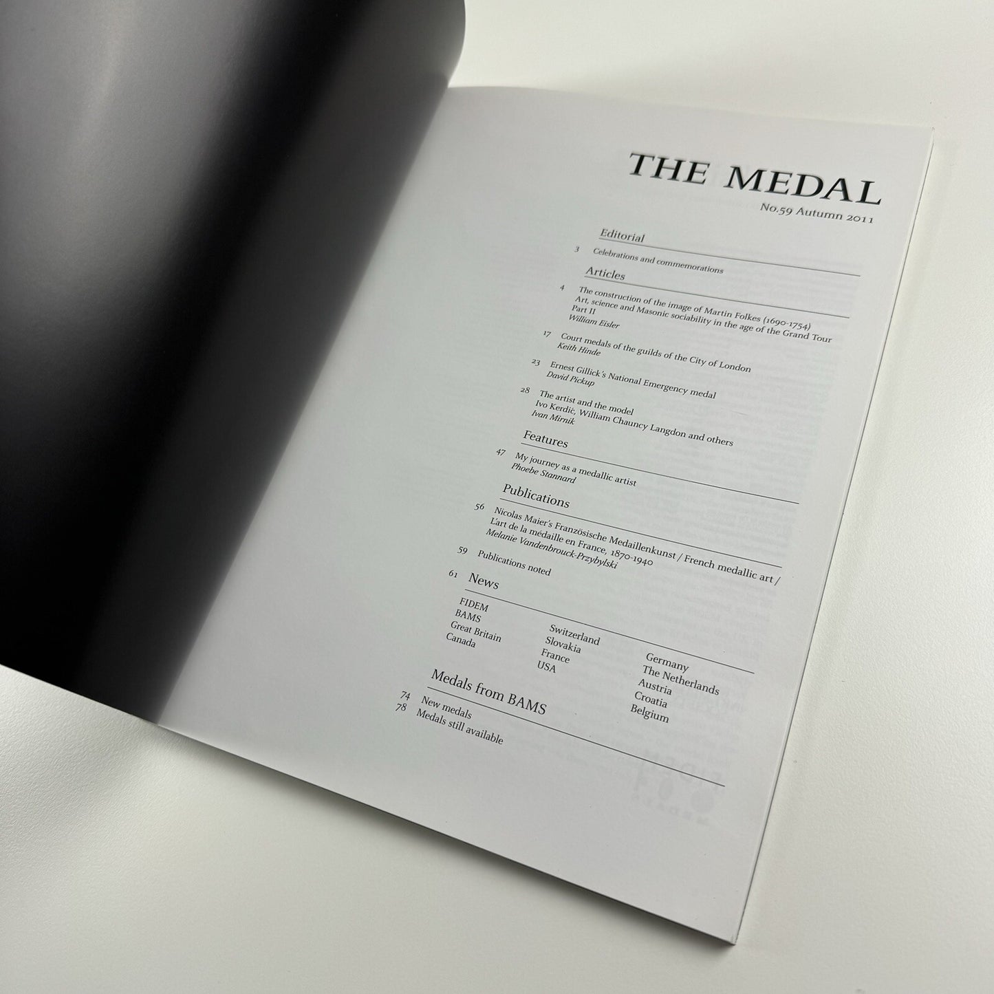 The Medal. British Art Medal Society BAMS journal. Issue No. 59, Autumn 2011