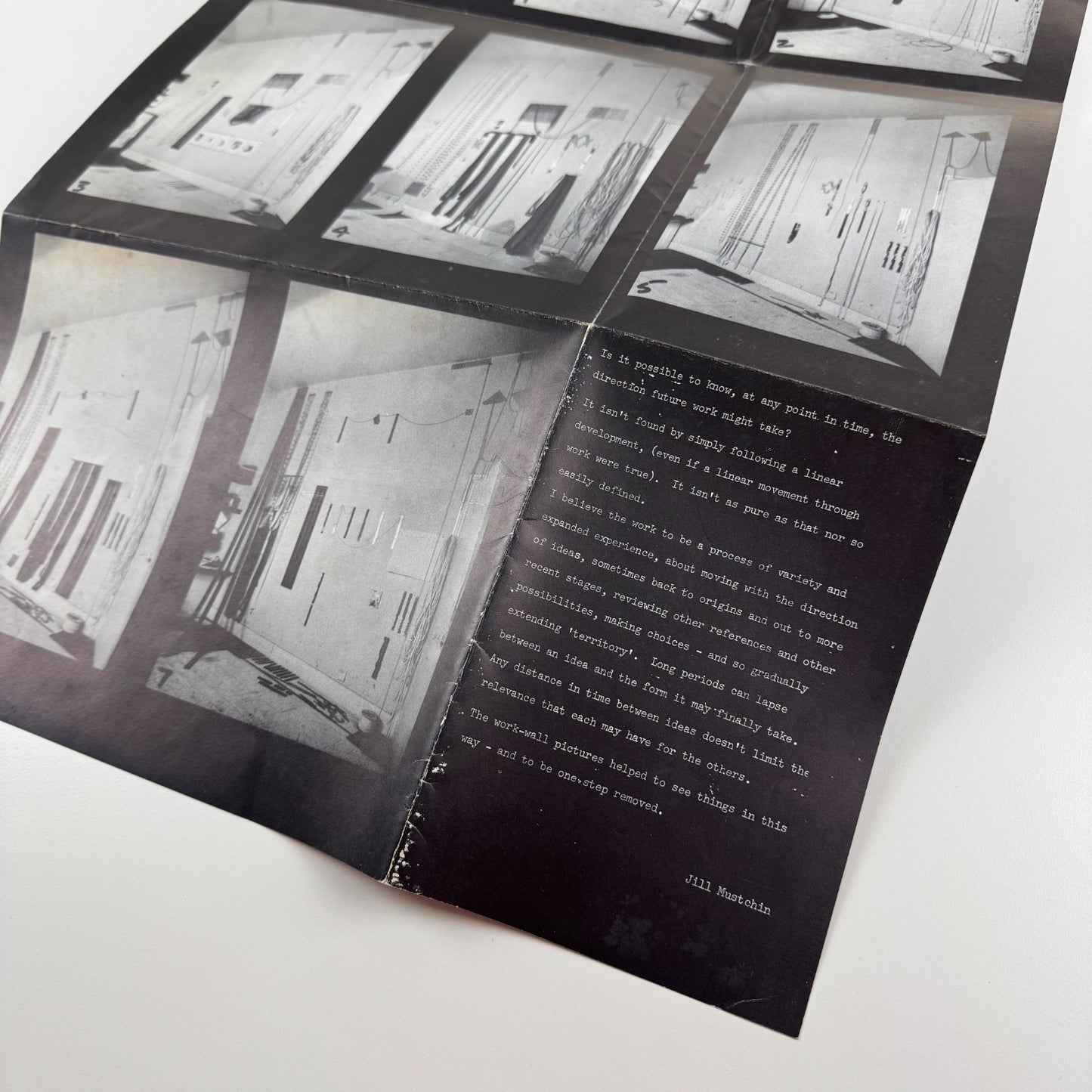 Fold out card/poster relating to Jill Mustchin | venue and date not recorded