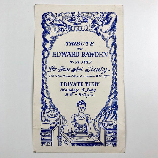 Private view invite for Tribute to Edward Bawden | Fine Art Society, 1992