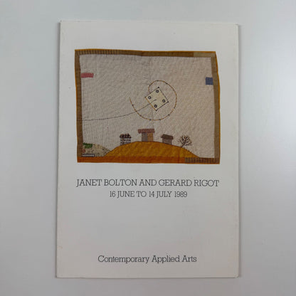 Fold out leaflet for Janet Bolton & Gerard Rigot | Contemporary Applied Arts 1989