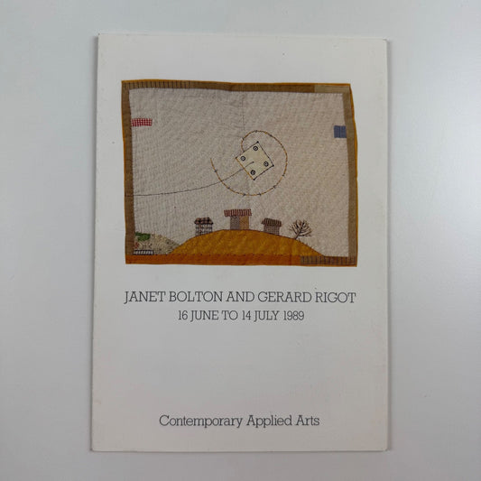 Fold out leaflet for Janet Bolton & Gerard Rigot | Contemporary Applied Arts 1989
