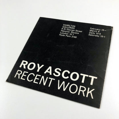 Roy Ascott – Recent Work | Hamilton Galleries, London | Catalogue, c.1966?