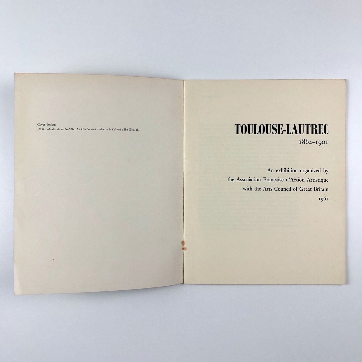 Toulouse-Lautrec – Arts Council exhibition catalogue, 1961