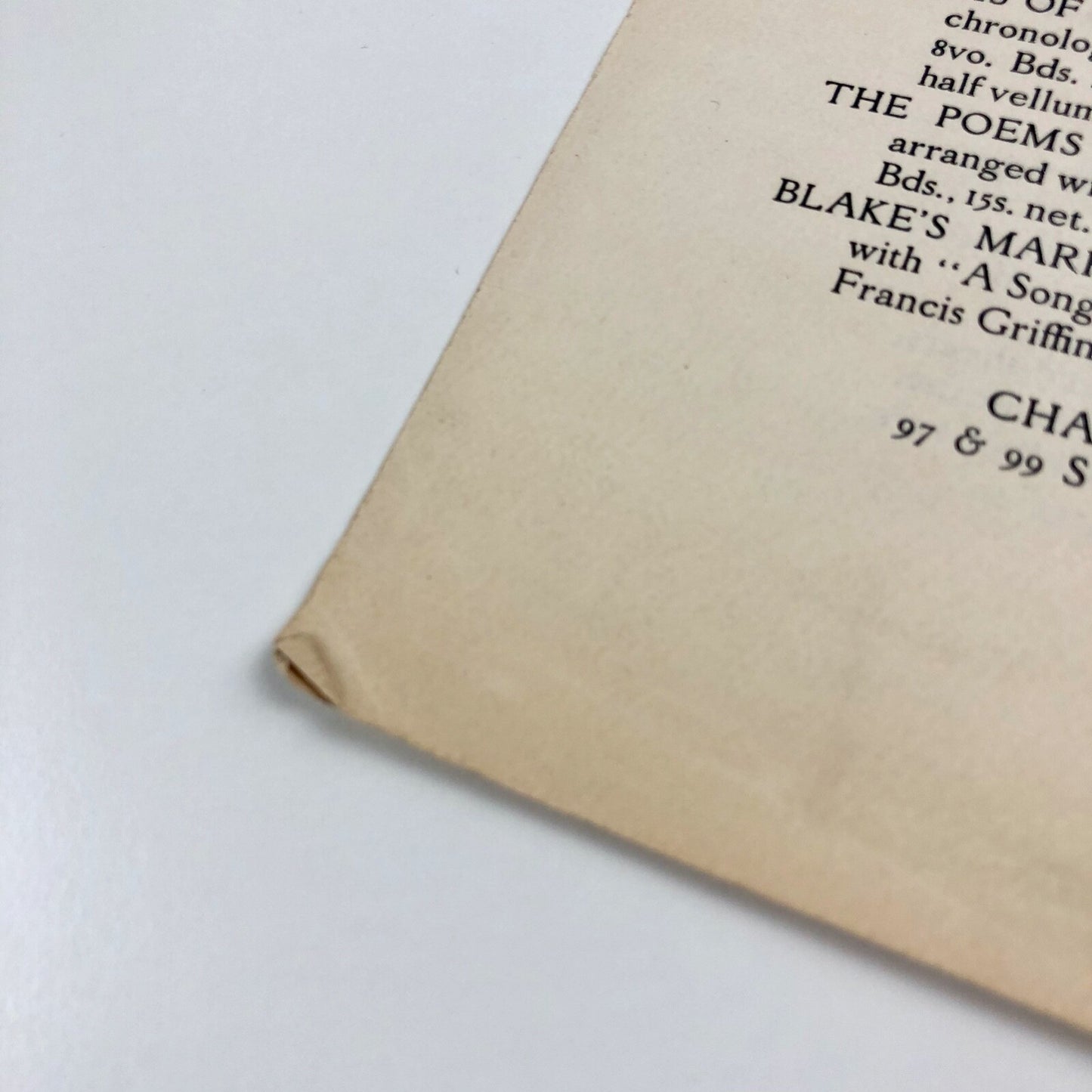 The Poems of John Milton prospectus / specimen page | Florence Press, Chatto & Windus, 1925