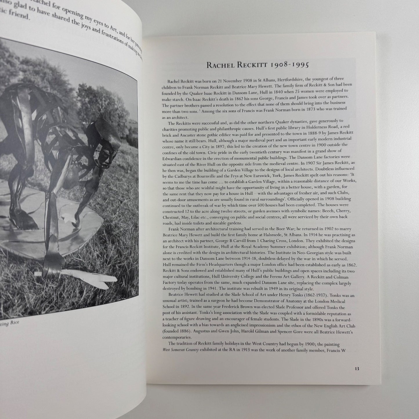 Rachel Reckitt a retrospective by Hall Bishop | Somerset County Museums, 2001