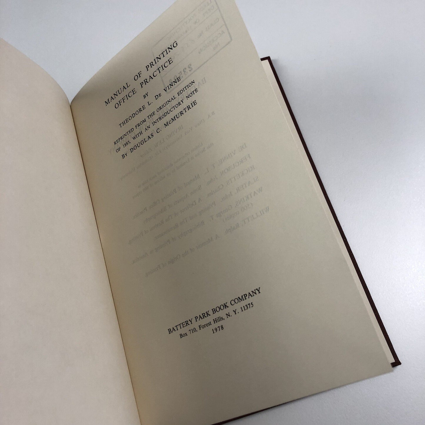 Manual of Printing Office Practice | Theodore L. De Vinne – 1978 reprint
