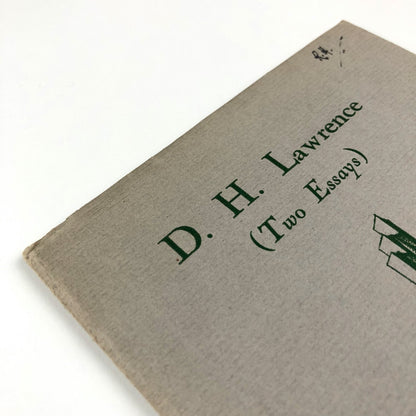 D.H. Lawrence (Two Essays) John Middleton Murry | Cover design by Raymond McGrath