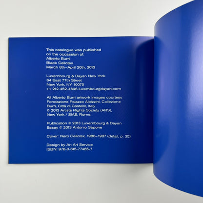 Alberto Burri. Black Cellotex | Luxembourg & Dayan New York, 2013 exhibition catalogue