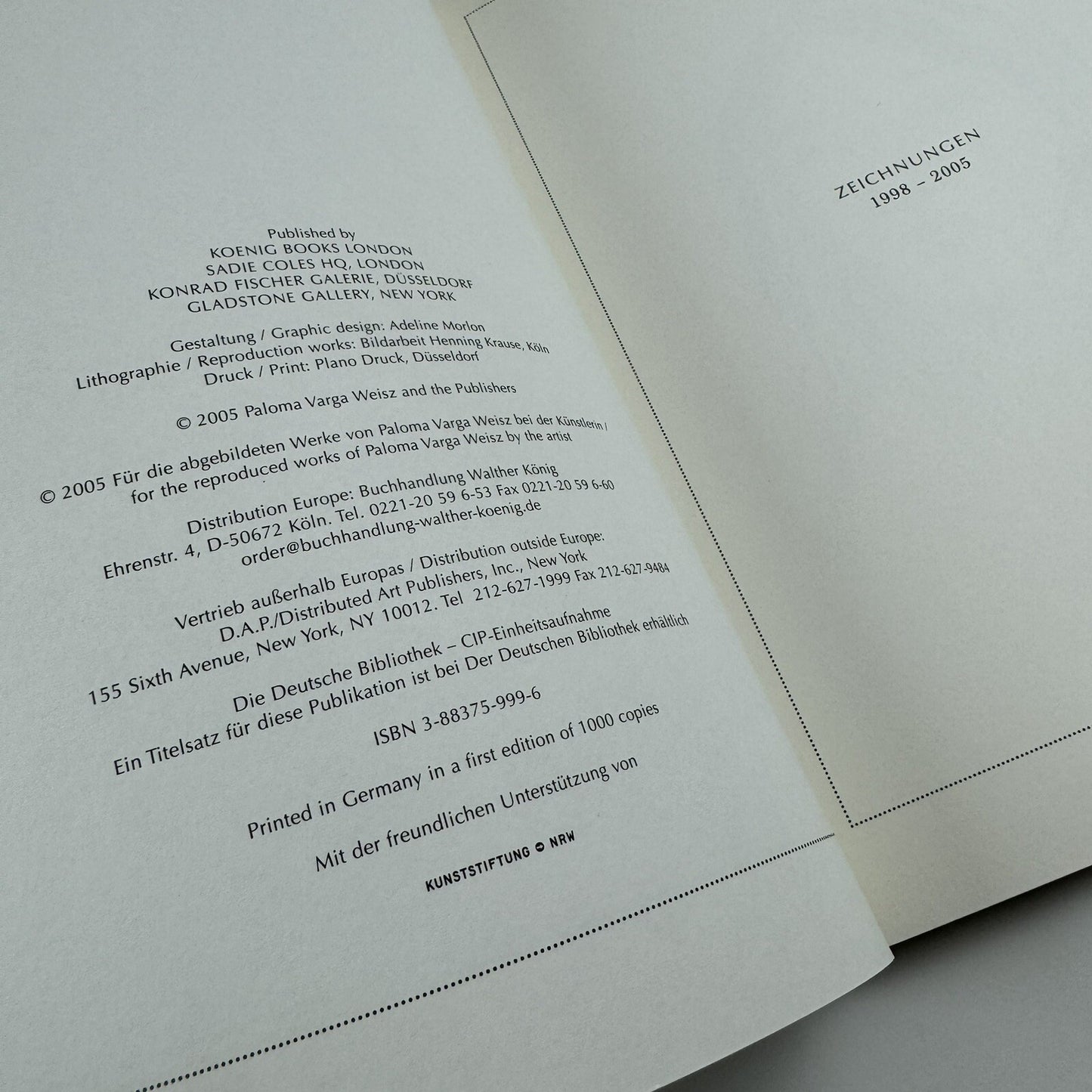 Paloma Varga Weisz. Zeichnungen | Koenig Books, London, 2005