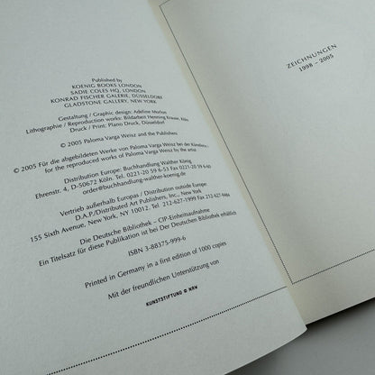 Paloma Varga Weisz. Zeichnungen | Koenig Books, London, 2005