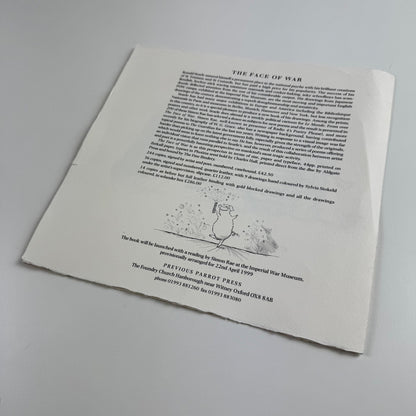 Prospectus The Face of War | Cartoons by Ronald Searle Poems by Simon Rae | Previous Parrot Press, 1999