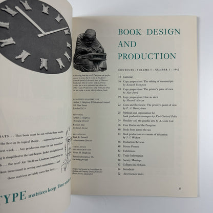 Book Design and Production | Volume 5 No 1 1962 | Ed. Arthur J. Heighway