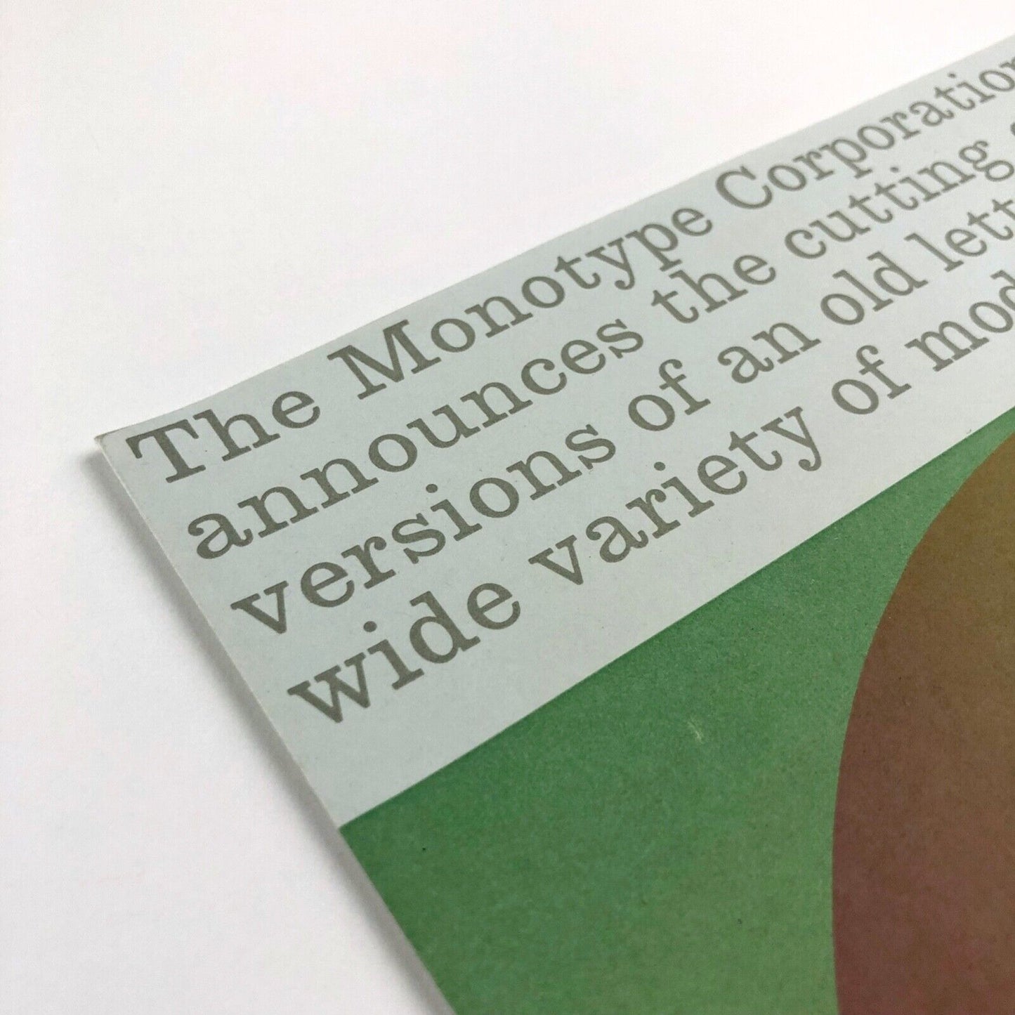 Type specimen leaflet New Clarendon with Bold Series 618 | text by James Mosley | Monotype Corporation, undated