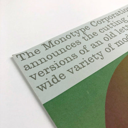 Type specimen leaflet New Clarendon with Bold Series 618 | text by James Mosley | Monotype Corporation, undated