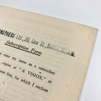 Prospectus for Laurie’s Privately Printed Library – A Vision | William Butler Yeats | Undated. Presumed to be c.1925