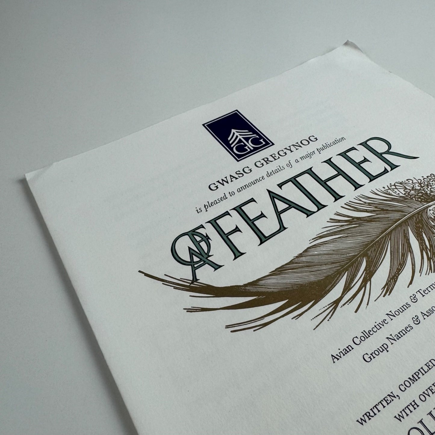 Leaflet for 'Of a Feather' by Colin See-Paynton | Gwasg Gregynog, 2008