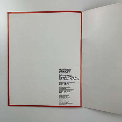 Albert Hollenstein / Studio Hollenstein, Hollenstein Phototypo, Paris | Type specimen 1971