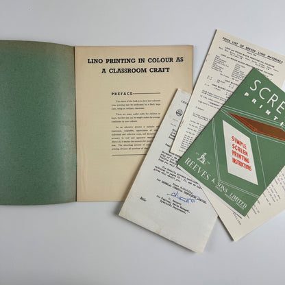 Lino Printing in Colour as a classroom craft by J.R. Spencer. Reeves booket
