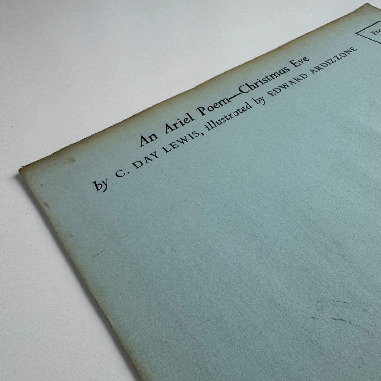 An Ariel Poem - Christmas Eve by C. Day Lewis illustrated by Edward Ardizzone, 1954 unopened envelope