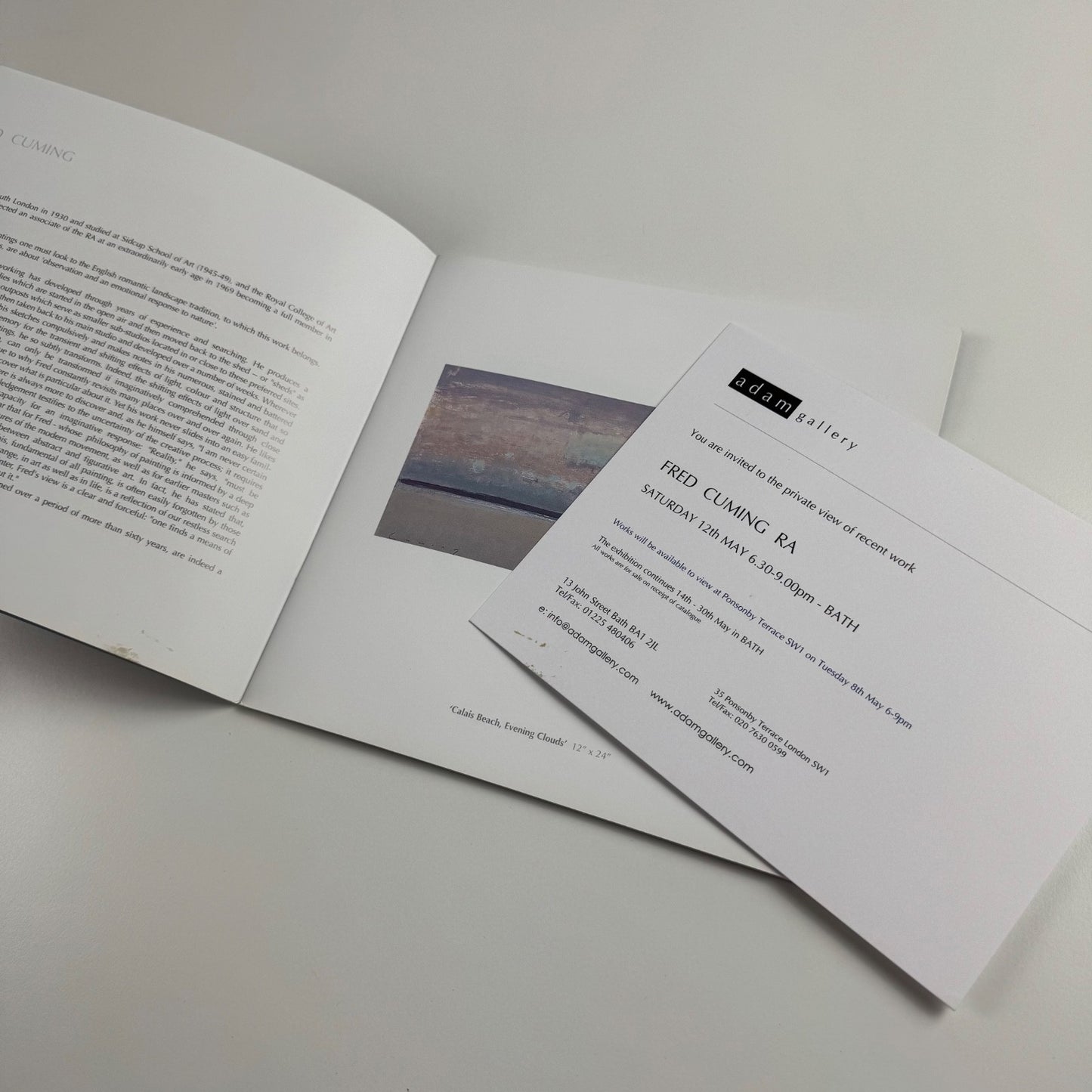 Fred Cuming RA | Adam Gallery, undated catalogue + private view invitation