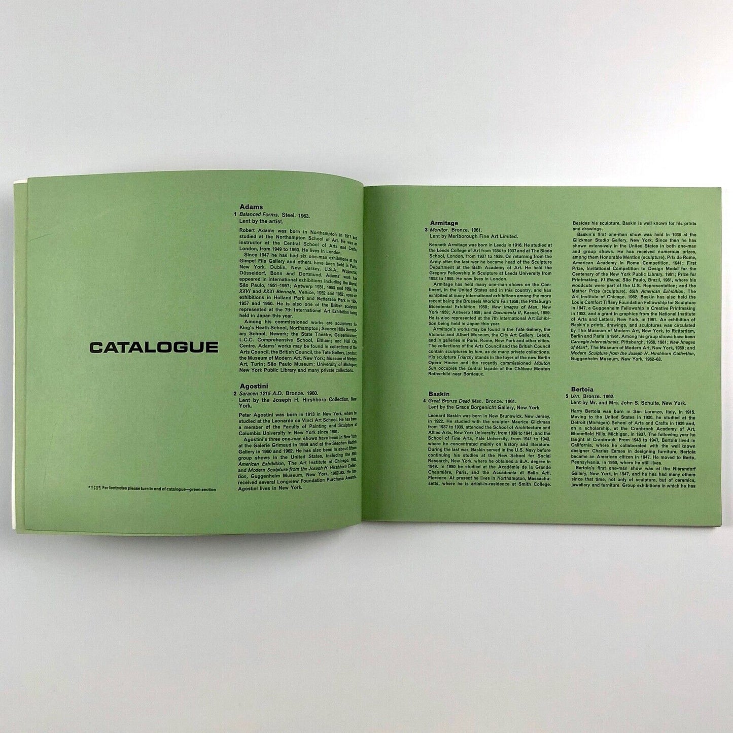 Sculpture in the Open Air: London County Council catalogue | Battersea Park 1963