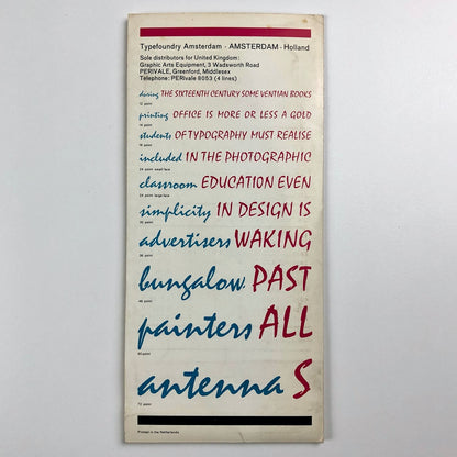 Mistral type specimen leaflet with 6 inserts | Typefoundry Amsterdam | Roger Excoffon