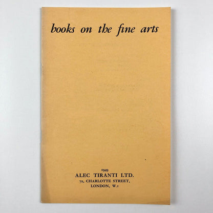 Books on the fine arts | AlecTiranti, London booklet 1949