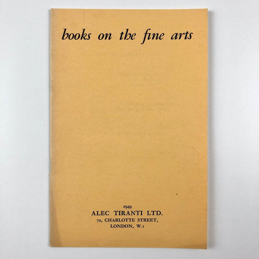 Books on the fine arts | AlecTiranti, London booklet 1949