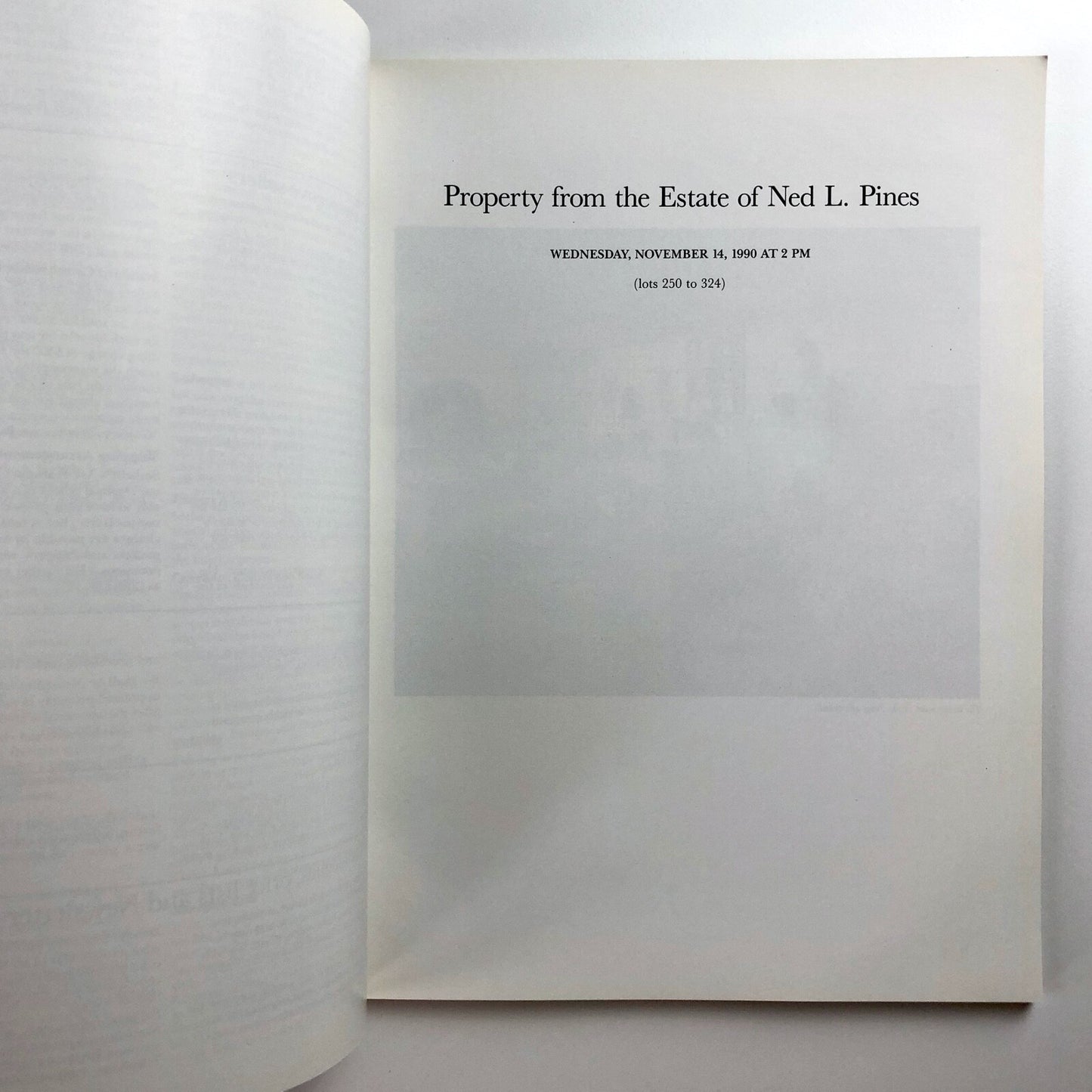 Sotheby's sale catalogue – The Estate of Ned L. Pines | New York, November 1990