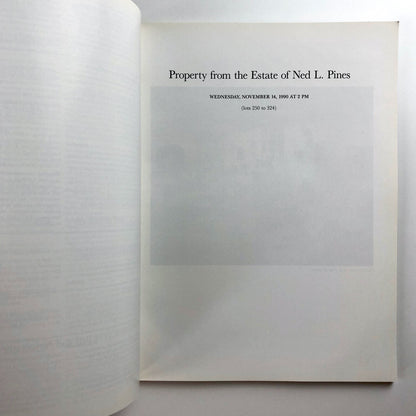 Sotheby's sale catalogue – The Estate of Ned L. Pines | New York, November 1990