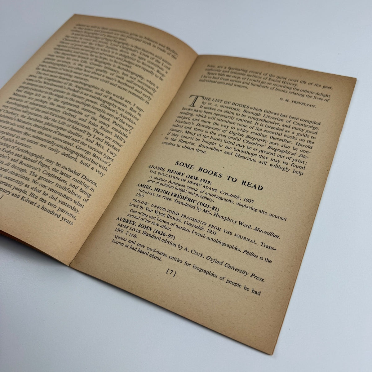 A Reader's Guide Biography by G.M. Trevelyan. National Book League, 1947 Joan Hassall, Cambridge University Press, 1947