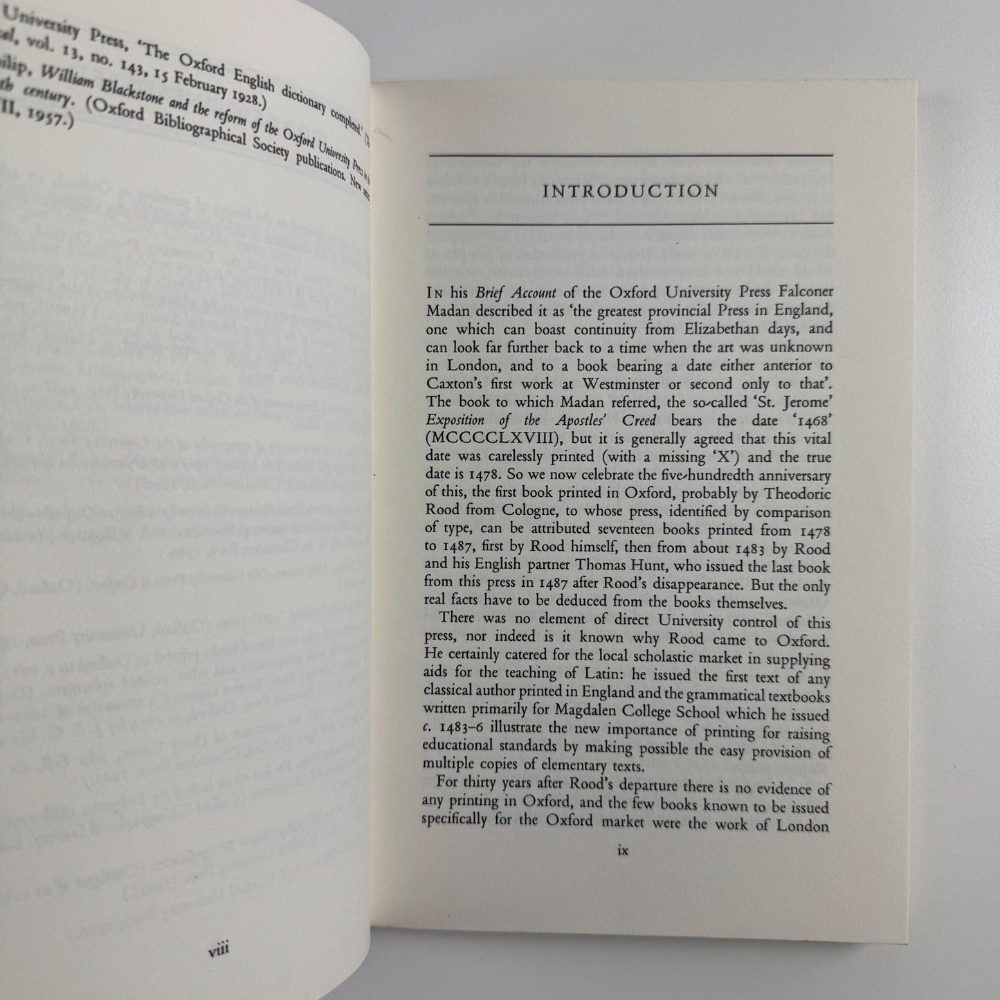Printing and Publishing at Oxford: the Growth of a Learned Press 1478-1978
