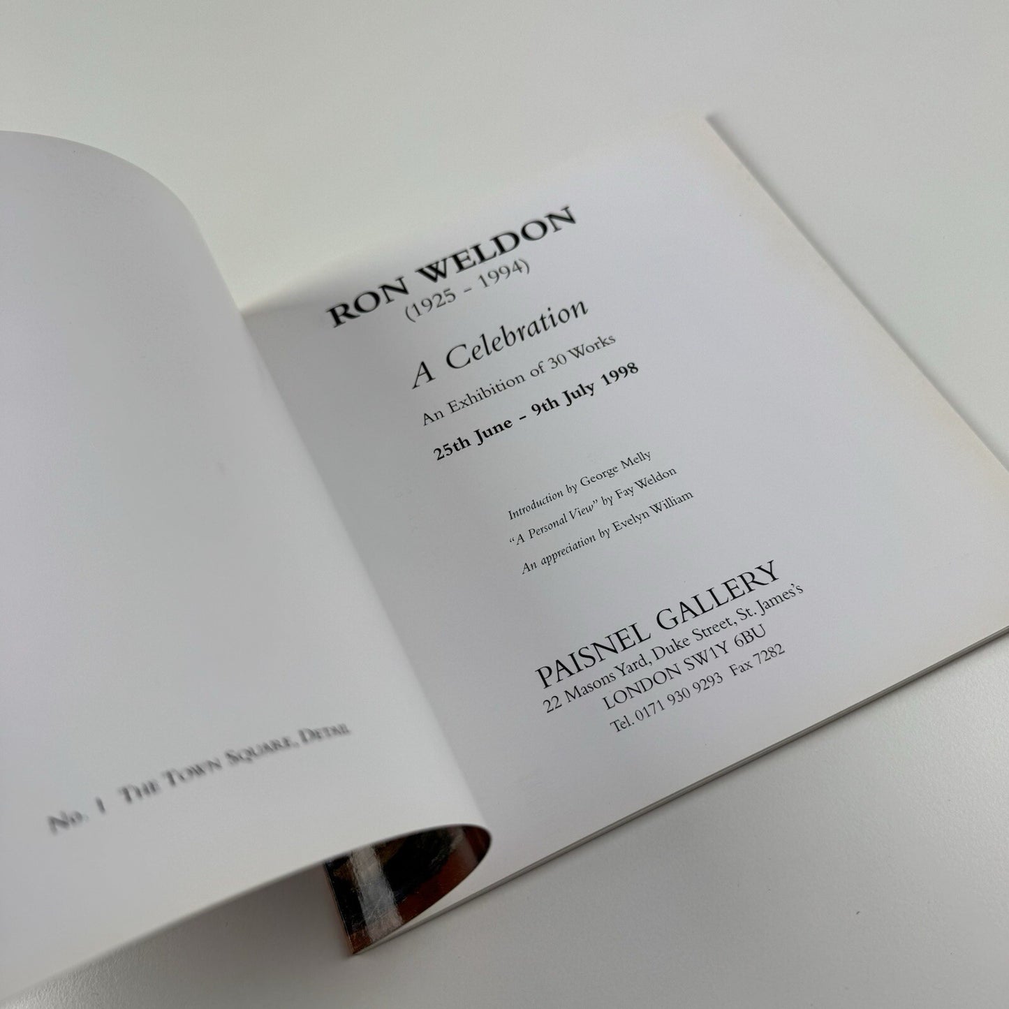 Ron Weldon (1925-1994) – A celebration | An exhibition of 30 works | Paisnel Gallery catalogue, 1998