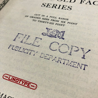 Linotype Caslon Old Face Series specimen booklet | Linotype & Machinery, 1930