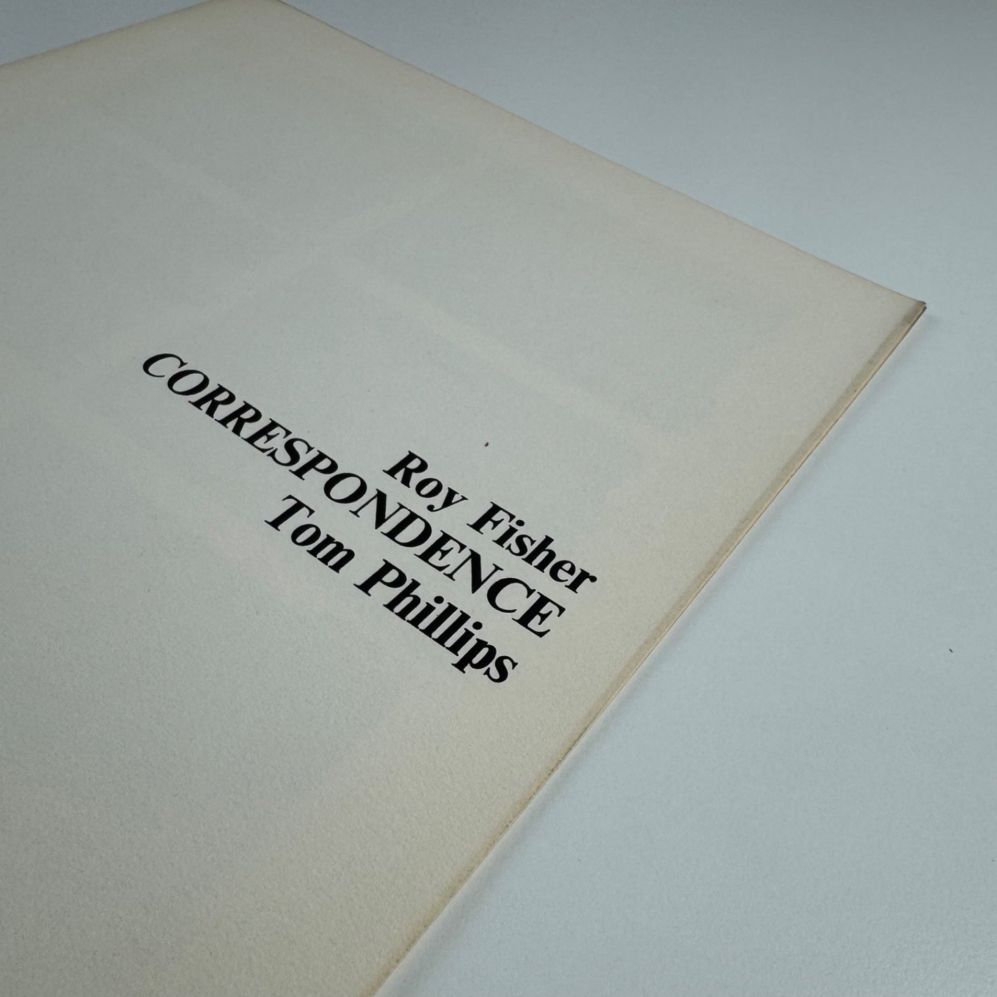 Roy Fisher. Correspondence. Tom Phillips. Tetrad Press, 1970 limited edition signed
