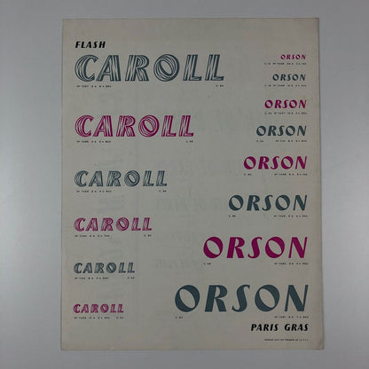 Type specimen leaflet Fonderie Typographique Français Paris & Flash Crous-Vidal
