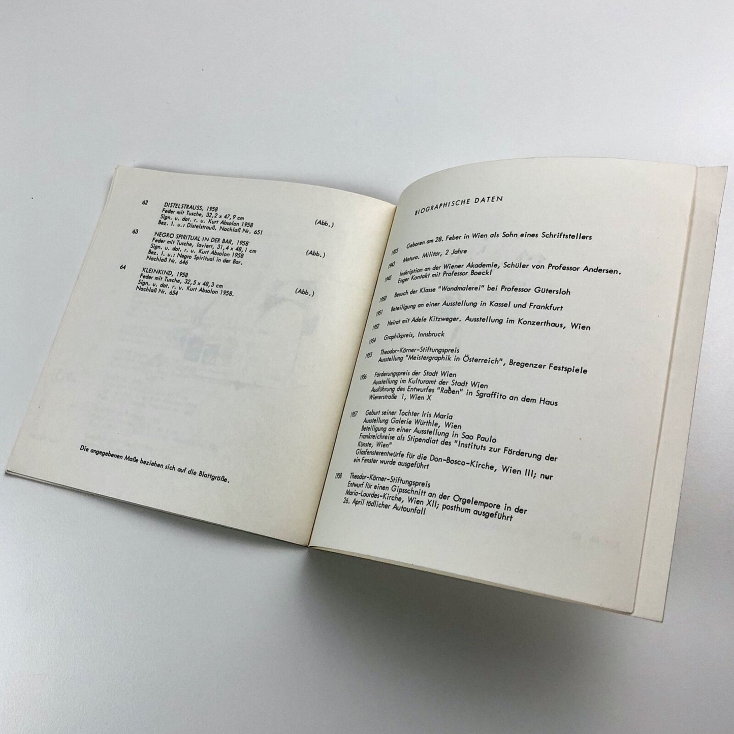 Kurt Absolon Wien 1925-1958 | Galerie Welz Salsburg exhibition catalogue, 1968