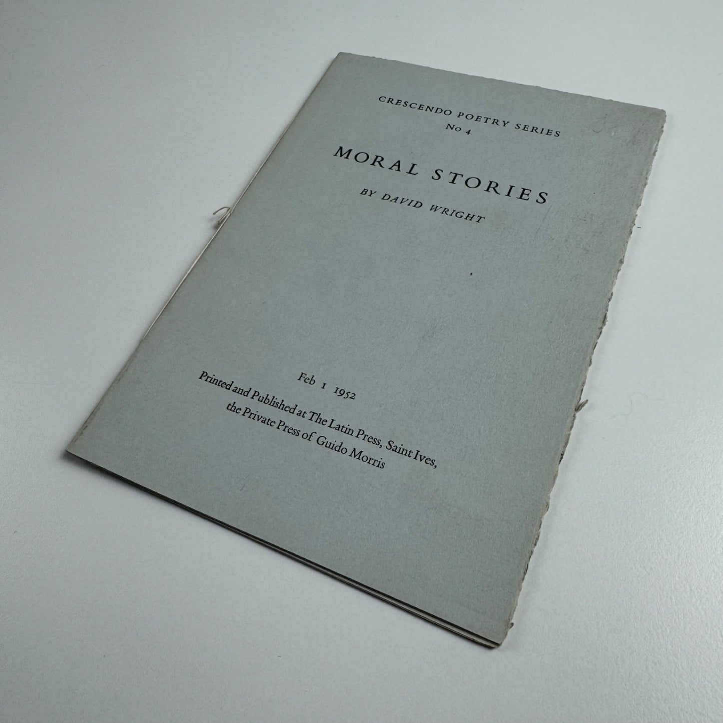 Moral Stories by David Wright No. 4 1 February 1952 The Latin Press, Guido Morris Press