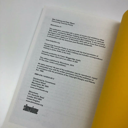 Concerning concrete poetry by Bob Cobbing and Peter Mayer | Slimvolume, 2014