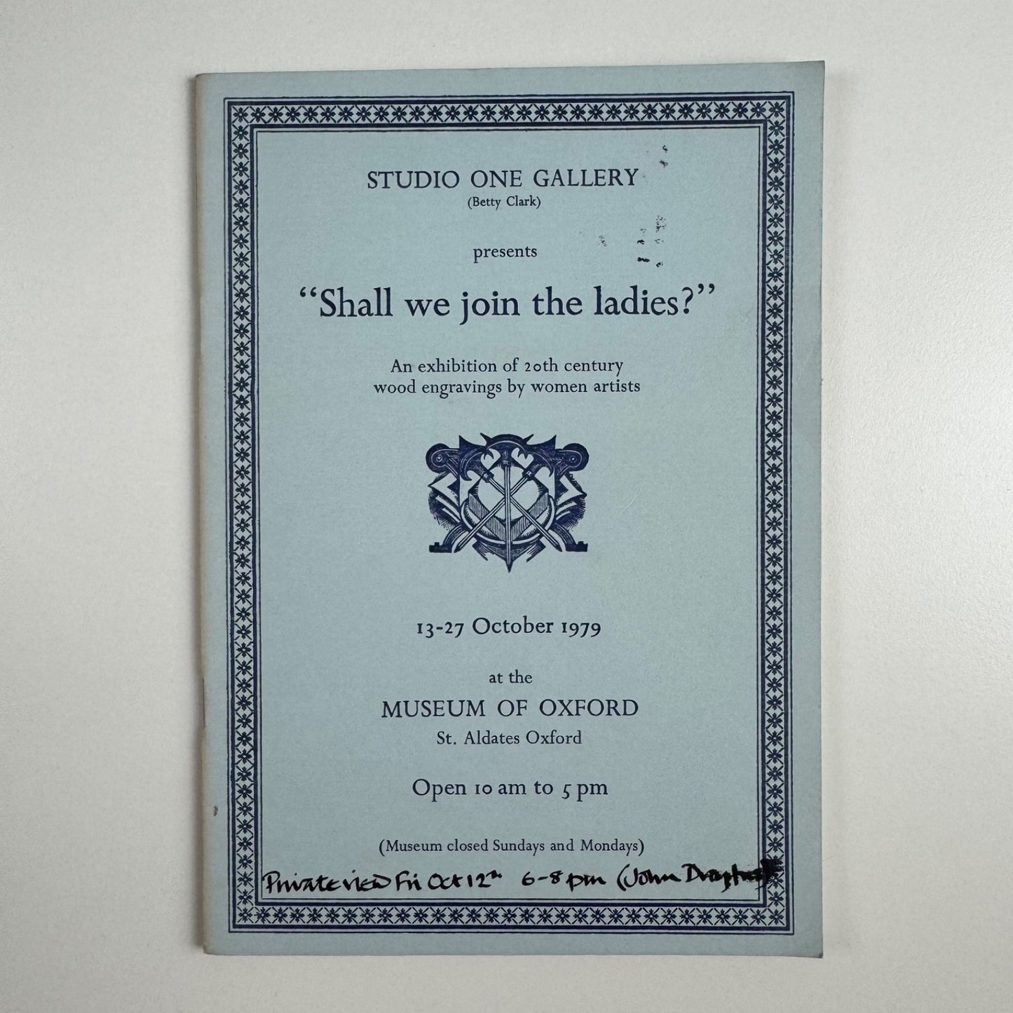"Shall we join the Ladies?" An exhibition of 20th century wood engravings by women artists | Museum of Oxford | Studio One Gallery, Betty Clark 1979