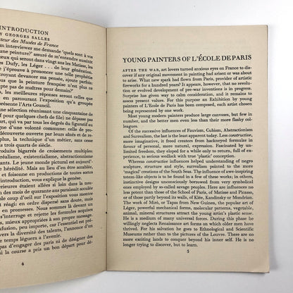 Young Painters of the L’École de Paris | Arts Council exhibition catalogue, 1952