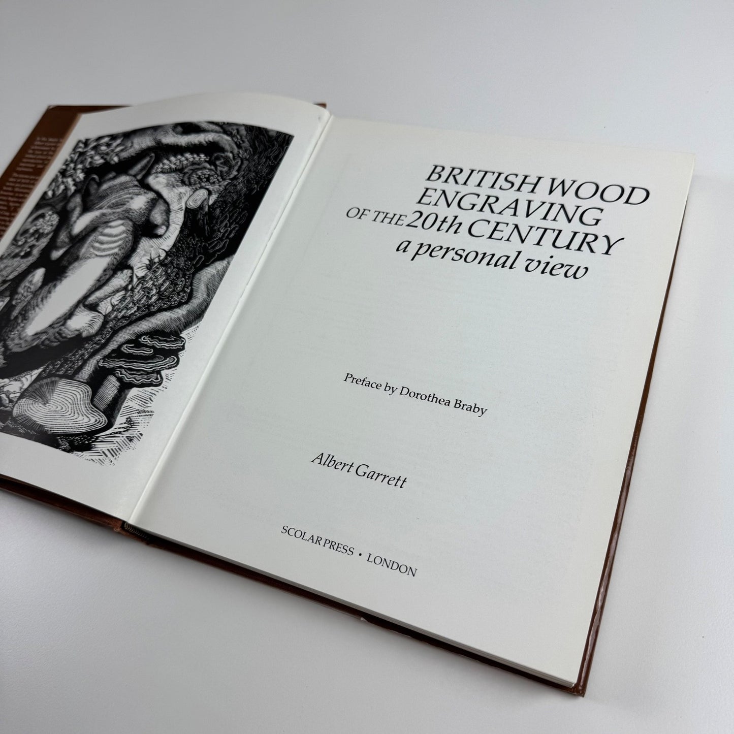 British Wood Engraving of the 20th century Albert Garrett | Scolar Press, 1980 bookplate for Simon Brett