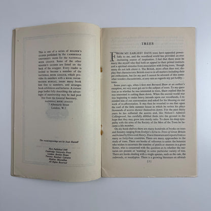 A Reader’s Guide Trees by R. St Barbe Baker | National Book League | Cambridge University Press, 1948, illustrations byJoan Hassall
