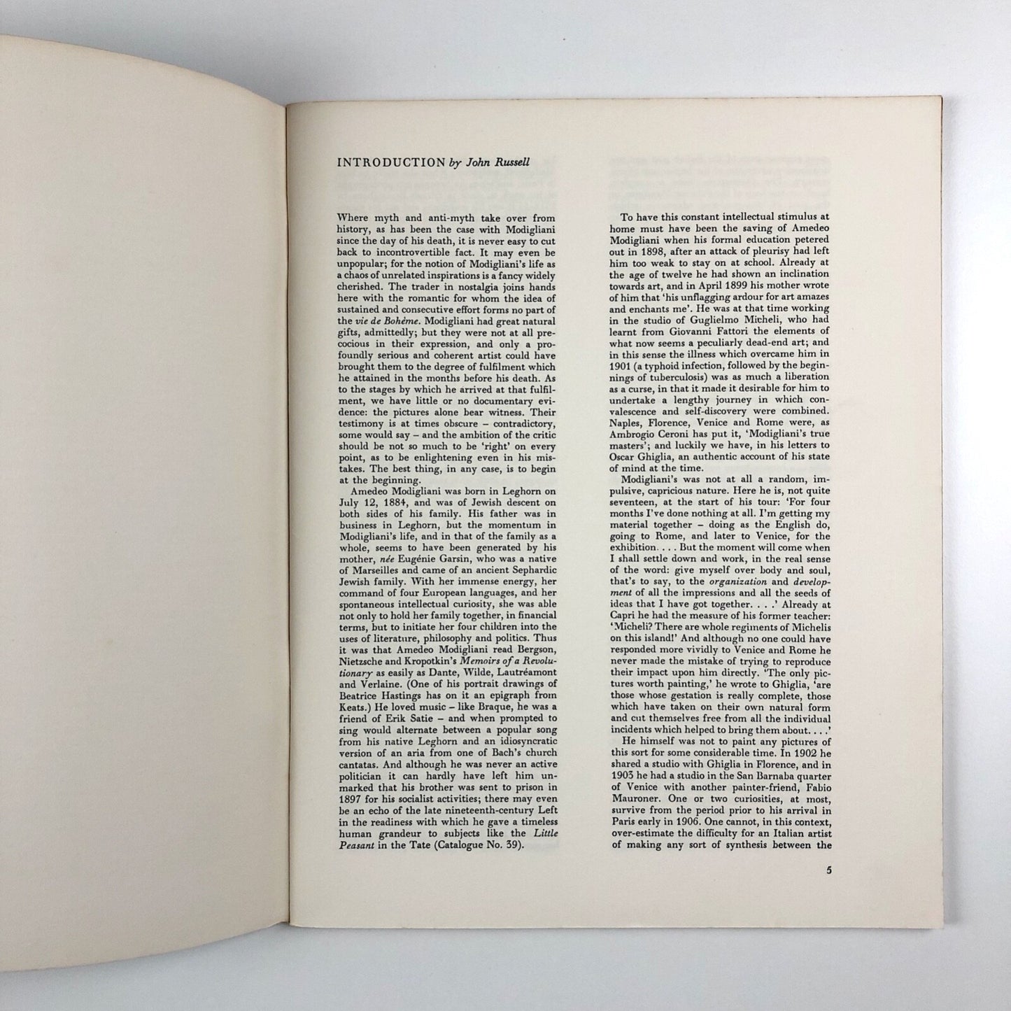 Modigliani – Tate Gallery / Edinburgh Festival Society catalogue, November 1963