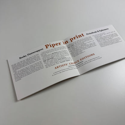 Fold-out promotional leaflet Piper in Print Artists' Choice Editions, 2010