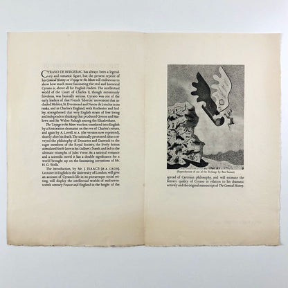 Prospectus for The Comical History of the States and Empires of the World of the Moon by Cyrano de Bergerac | The Blackamore Press, 1930